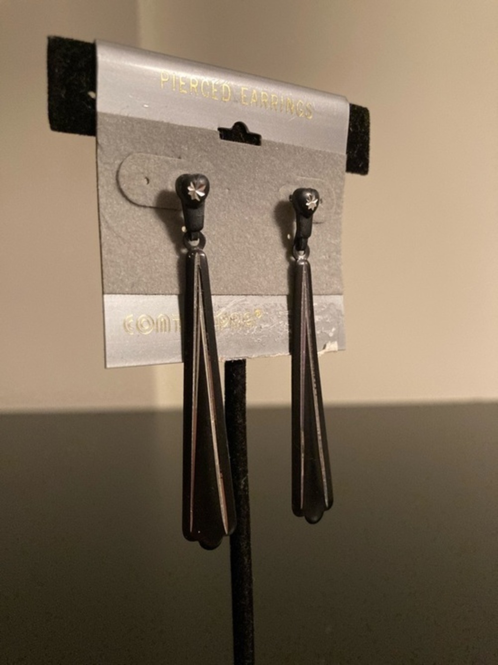 Sleek Black Linear Drop Earrings - Women Accessories